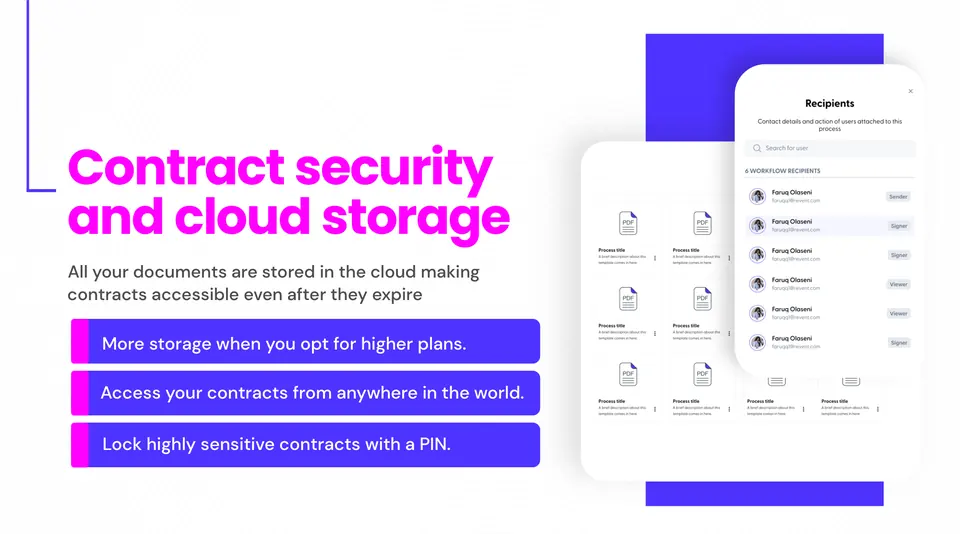 Contract security and cloud storage spread