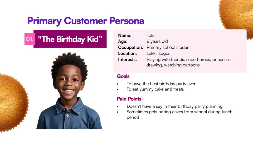 Primary persona: The Birthday Kid