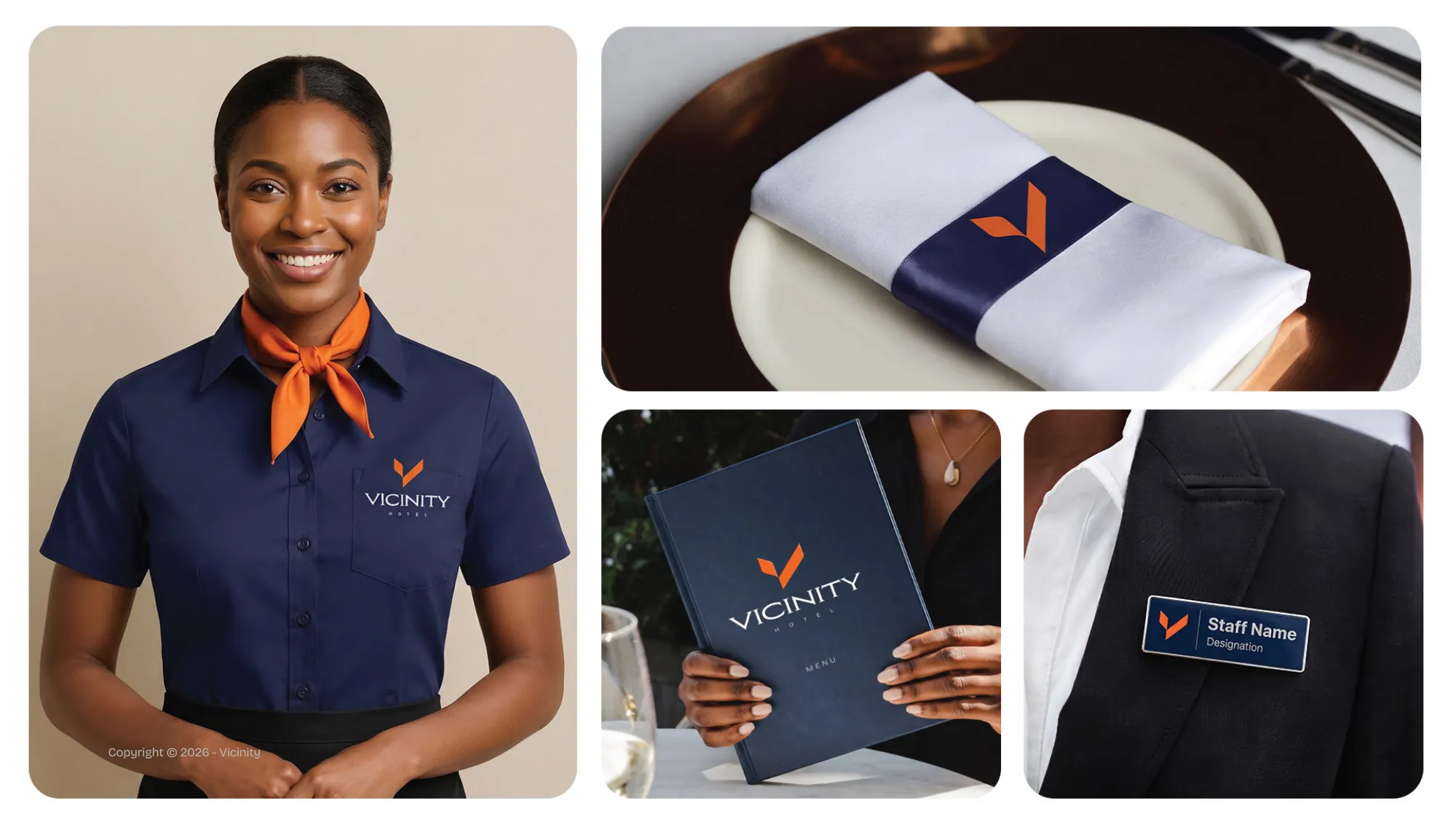 Vicinity staff uniforms and service items