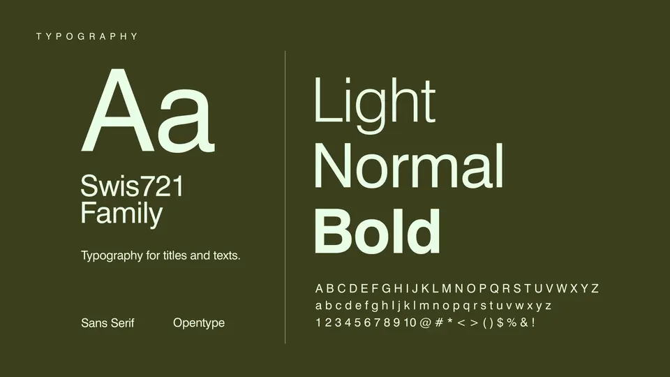 Swis721 typography page