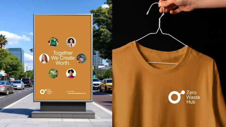 Bus-stop poster and T-shirt